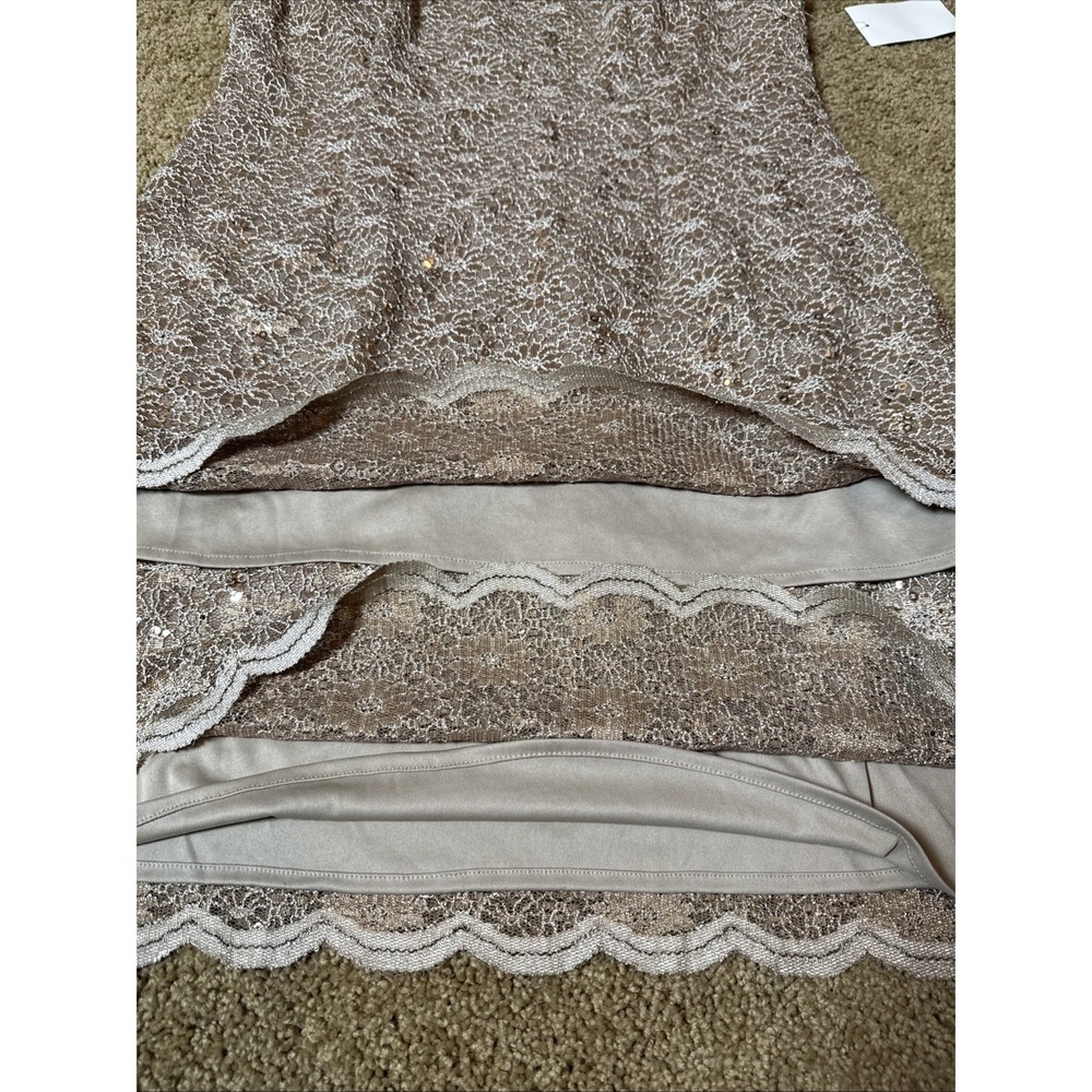 ALEX EVENINGS Lace Sequin Dress Size 16 Petite‎ Champagne Wedding MOB/MOG Event - Picture 11 of 12
